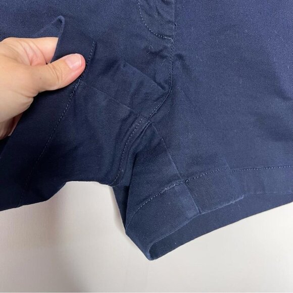 J Crew Womens Size 4 Stretch Chino Short Navy Blue FLAW Preppy Coastal Nautical - Picture 6 of 12